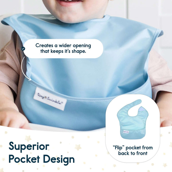 Tiny Twinkle - Mess - Proof Easy Bib 3 Pack - Llama, Sloth, & Shark Set-Panda Kids and Baby