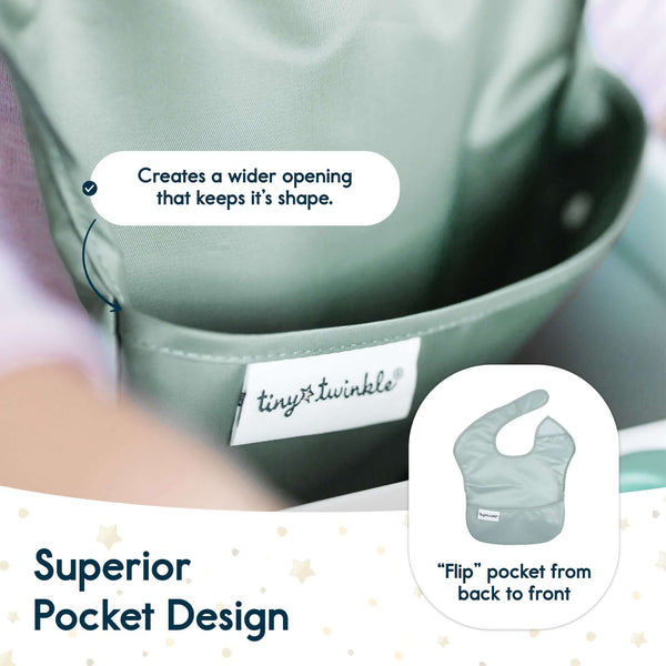 Tiny Twinkle - Mess - Proof Easy Bib 3 pack - Cowboy, Cinnamon, Sage-Panda Kids and Baby