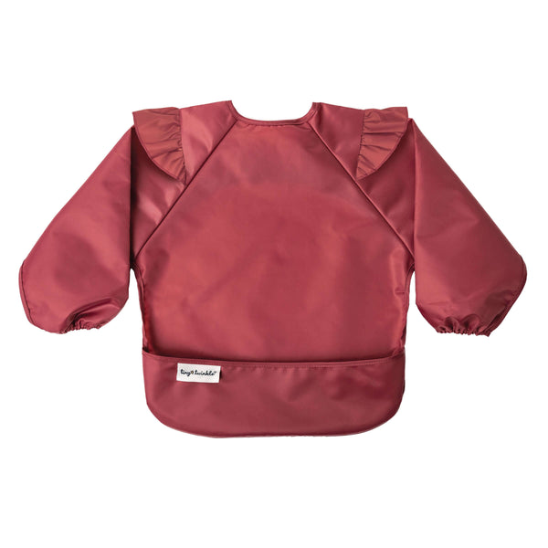Tiny Twinkle - Mess - Proof Full Sleeve Bib - Burgundy-Panda Kids and Baby