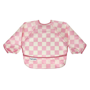 Tiny Twinkle - Mess - Proof Full Sleeve Bib - Pink Checkers-Panda Kids and Baby
