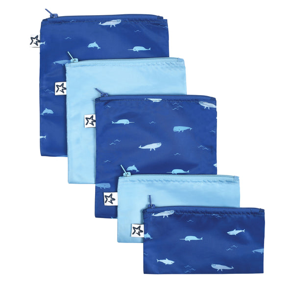 Tiny Twinkle - Mess-Proof Snack Bag 5 Pack - Ocean-Panda Kids and Baby