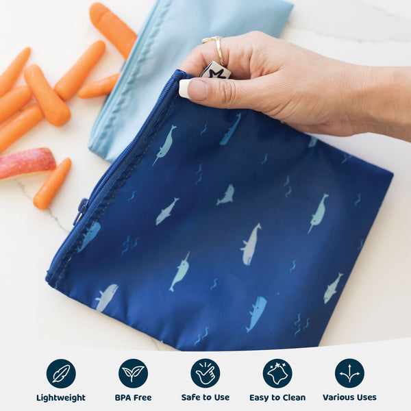 Tiny Twinkle - Mess-Proof Snack Bag 5 Pack - Ocean-Panda Kids and Baby