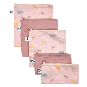Tiny Twinkle - Mess-Proof Snack Bag 5 Pack - Petite Safari-Panda Kids and Baby
