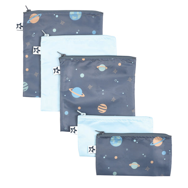 Tiny Twinkle - Mess-Proof Snack Bag 5 Pack - Space-Panda Kids and Baby