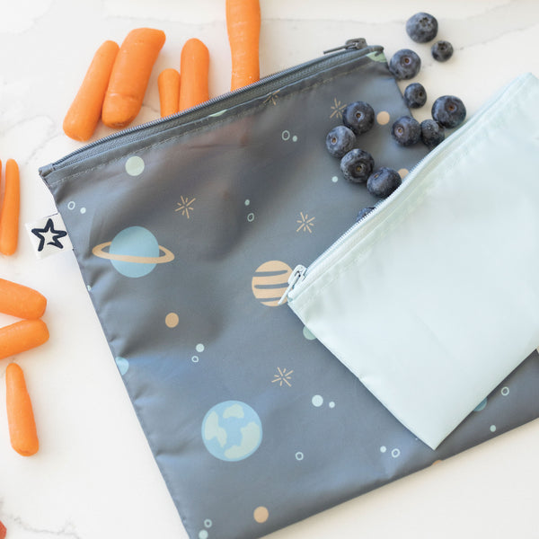 Tiny Twinkle - Mess-Proof Snack Bag 5 Pack - Space-Panda Kids and Baby
