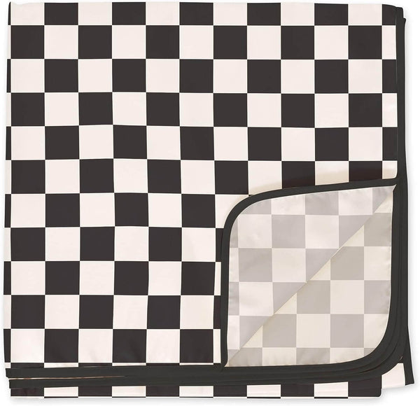 Tiny Twinkle - Mess - Proof Splat Mat - Black Checker-Panda Kids and Baby