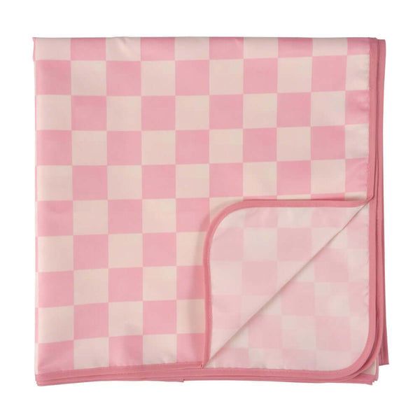 Tiny Twinkle - Mess - Proof Splat Mat - Pink Checker-Panda Kids and Baby