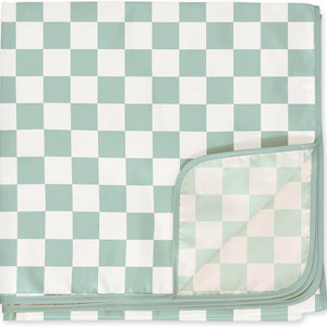 Tiny Twinkle - Mess - Proof Splat Mat - Sage Checkers-Panda Kids and Baby