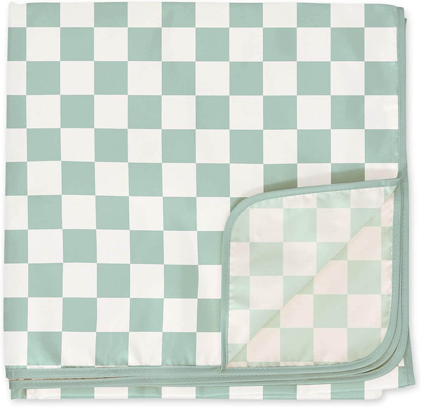 Tiny Twinkle - Mess - Proof Splat Mat - Sage Checkers-Panda Kids and Baby