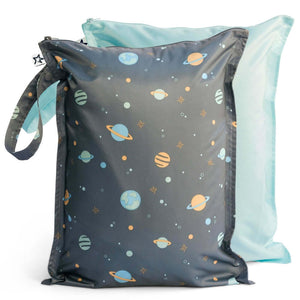 Tiny Twinkle - Mess-Proof Wet Bag 2 Pack - Space & Ice Blue-Panda Kids and Baby