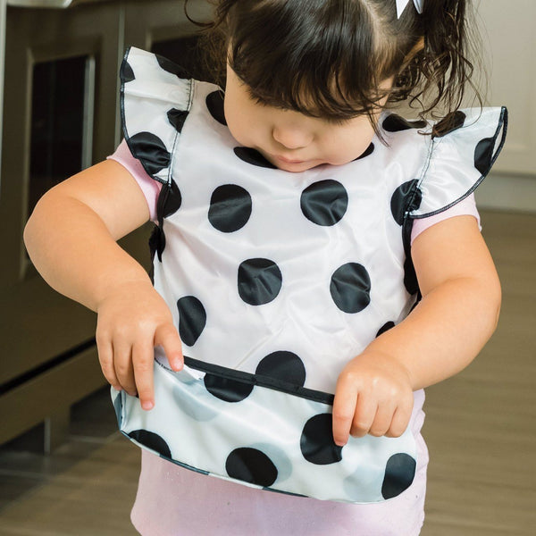 Tiny Twinkle - Mess-proof Apron Bib - Polka Dot-Panda Kids and Baby