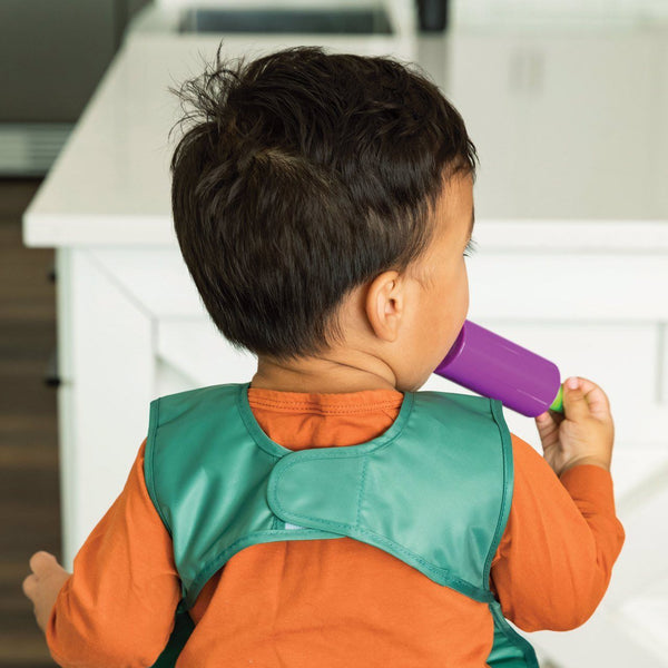 Tiny Twinkle - Mess-proof Apron Bib Set of 2 - Slate, Olive-Panda Kids and Baby