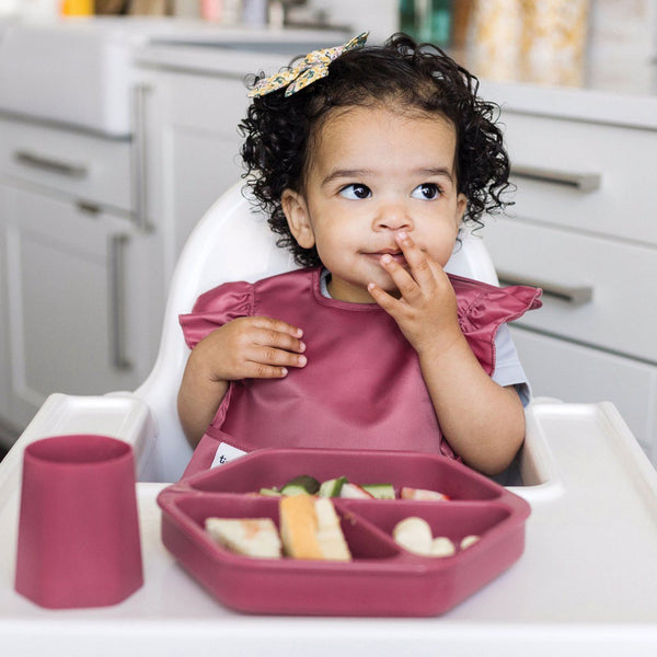 Tiny Twinkle - Mess-proof Easy Bib - Solid Girl Set of 3-Panda Kids and Baby