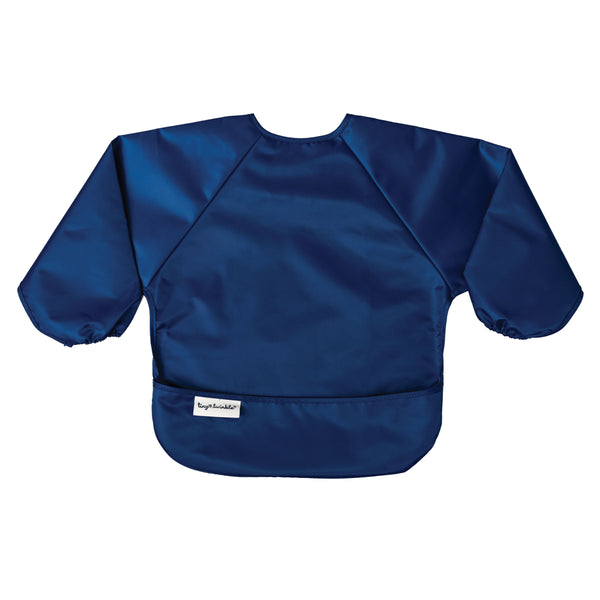 Tiny Twinkle - Mess-proof Full Long Sleeve Bib 2 Pack - Grey, Dark Blue-Panda Kids and Baby