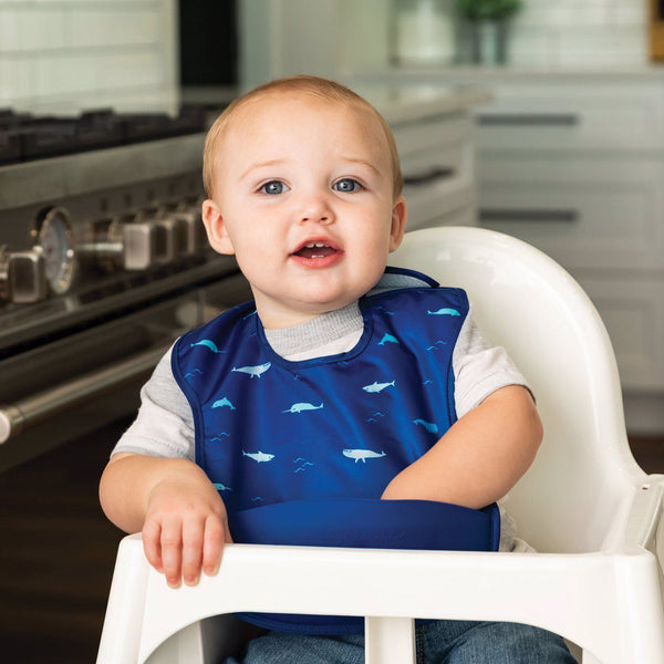 Tiny Twinkle - Mess-proof Silicone Pocket Bib - Ocean Life-Panda Kids and Baby