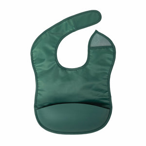 Tiny Twinkle - Mess-proof Silicone Pocket Bib - Olive Green-Panda Kids and Baby