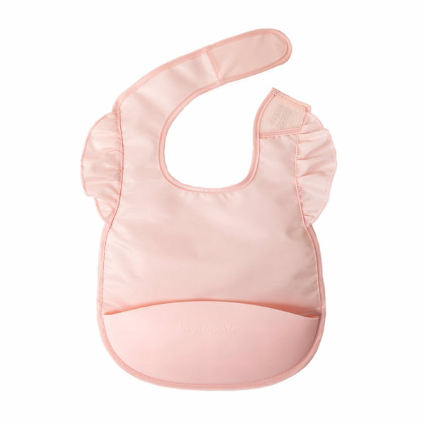 Tiny Twinkle - Mess-proof Silicone Pocket Bib - Rose-Panda Kids and Baby