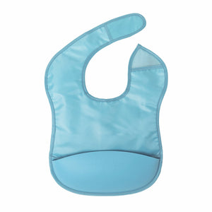 Tiny Twinkle - Mess-proof Silicone Pocket Bib - Slate Blue-Panda Kids and Baby