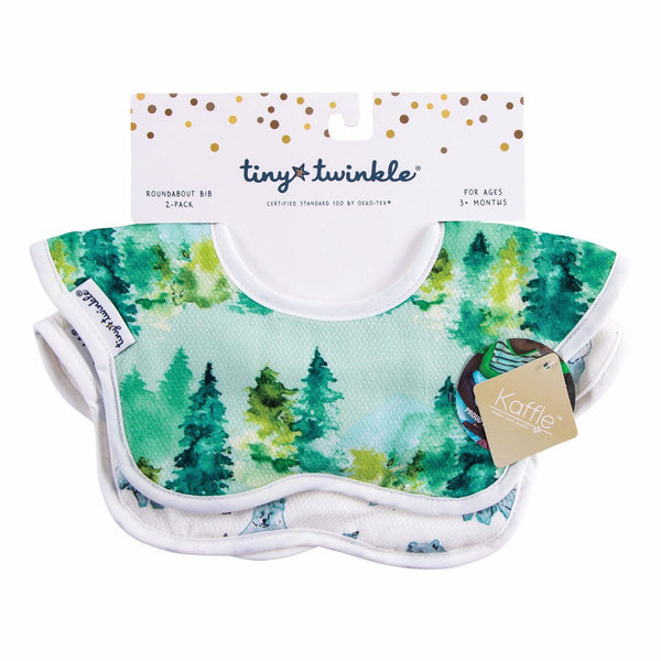 Tiny Twinkle - Roundabout Bib - Forest Set of 2-Panda Kids and Baby