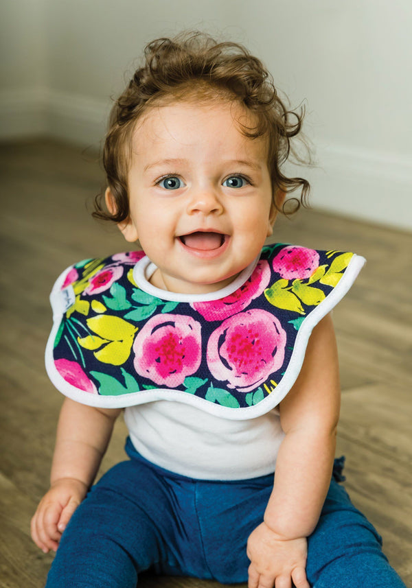 Tiny Twinkle - Roundabout Bib - Painted Peony Set of 2-Panda Kids and Baby