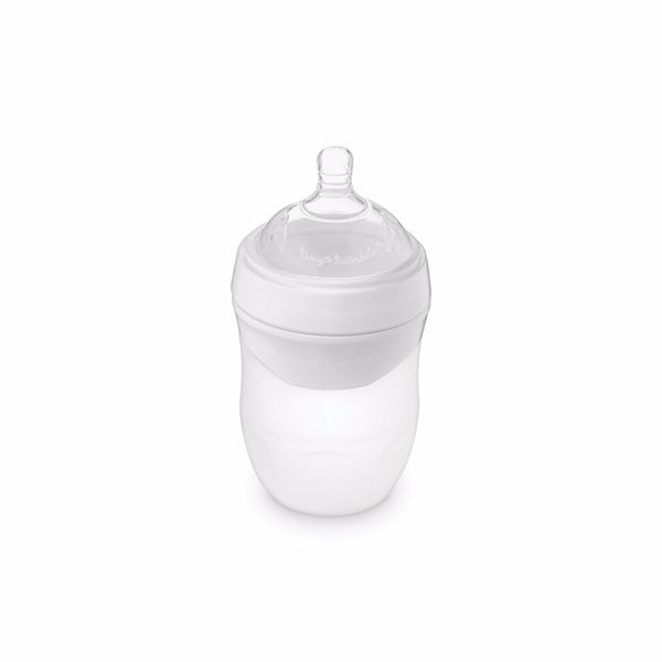 Tiny Twinkle - Silicone Baby Bottle - White-Panda Kids and Baby