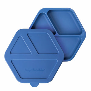 Tiny Twinkle - Silicone Plate and Lid Set - Blue-Panda Kids and Baby
