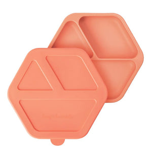 Tiny Twinkle - Silicone Plate and Lid Set - Coral-Panda Kids and Baby