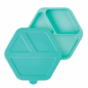 Tiny Twinkle - Silicone Plate and Lid Set - Mint-Panda Kids and Baby