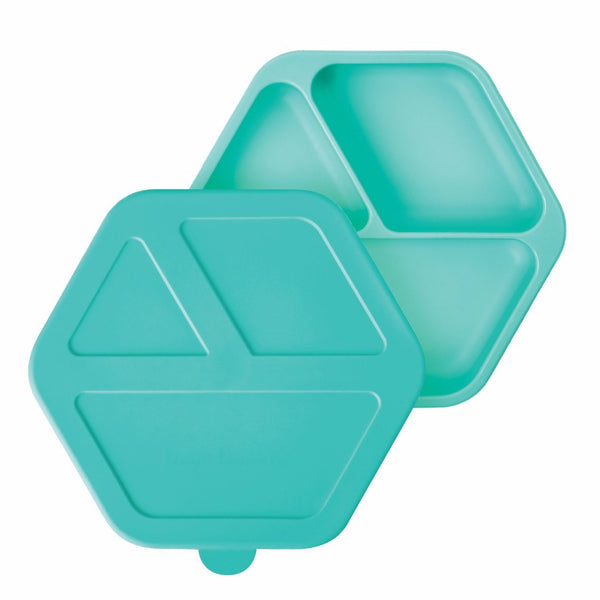Tiny Twinkle - Silicone Plate and Lid Set - Mint-Panda Kids and Baby