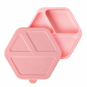 Tiny Twinkle - Silicone Plate and Lid Set - Pink-Panda Kids and Baby