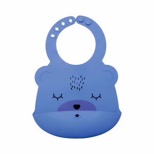 Tiny Twinkle - Silicone Roll-up Bib - Indigo Bear-Panda Kids and Baby