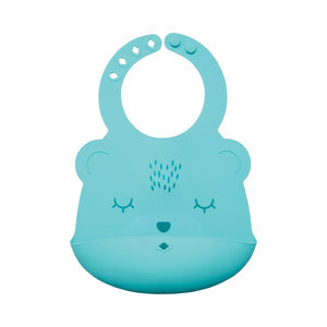 Tiny Twinkle - Silicone Roll-up Bib - Mint Bear-Panda Kids and Baby