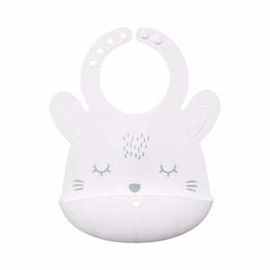 Tiny Twinkle - Silicone Roll-up Bib - White Bunny-Panda Kids and Baby