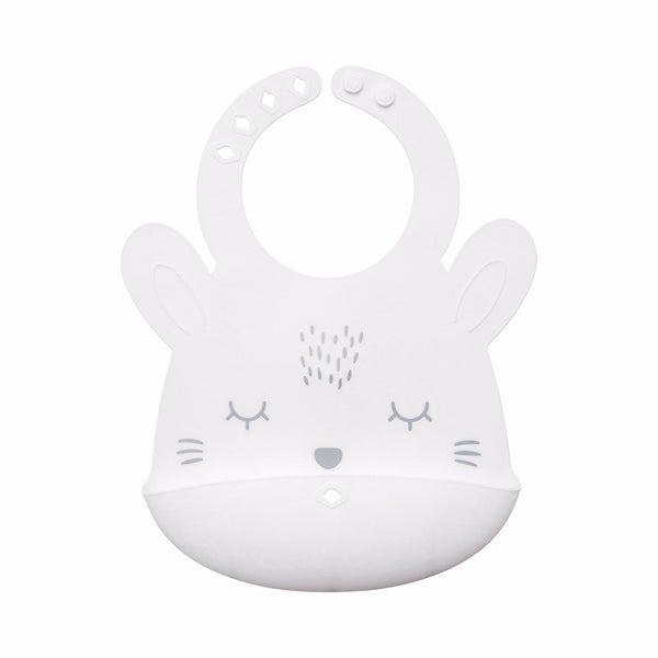 Tiny Twinkle - Silicone Roll-up Bib - White Bunny-Panda Kids and Baby