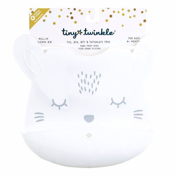 Tiny Twinkle - Silicone Roll-up Bib - White Bunny-Panda Kids and Baby