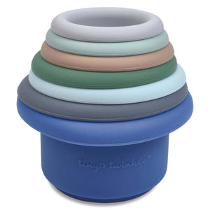 Tiny Twinkle - Silicone Stacking Toy - Indigo Set-Panda Kids and Baby