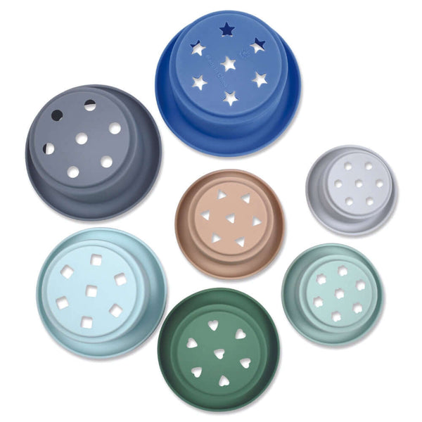 Tiny Twinkle - Silicone Stacking Toy - Indigo Set-Panda Kids and Baby