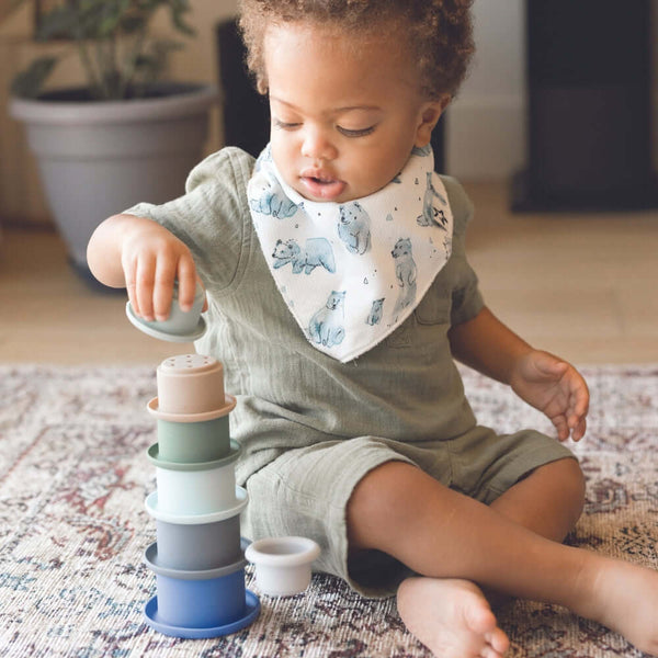Tiny Twinkle - Silicone Stacking Toy - Indigo Set-Panda Kids and Baby