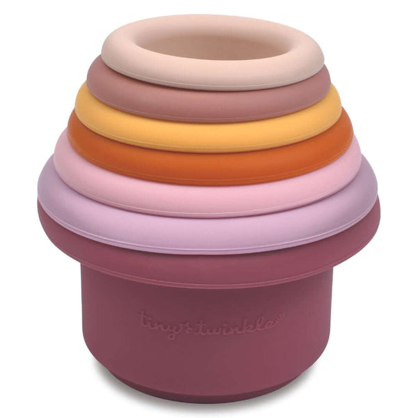 Tiny Twinkle - Silicone Stacking Toy - Rose Set-Panda Kids and Baby