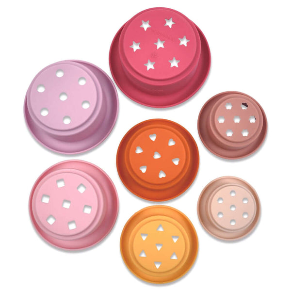 Tiny Twinkle - Silicone Stacking Toy - Rose Set-Panda Kids and Baby