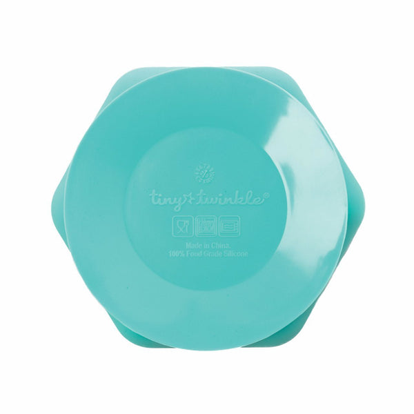 Tiny Twinkle - Silicone Suction Bowl and Lid Set - Mint-Panda Kids and Baby