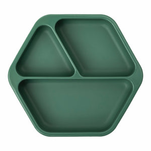Tiny Twinkle - Silicone Suction Plate - Olive Green-Panda Kids and Baby