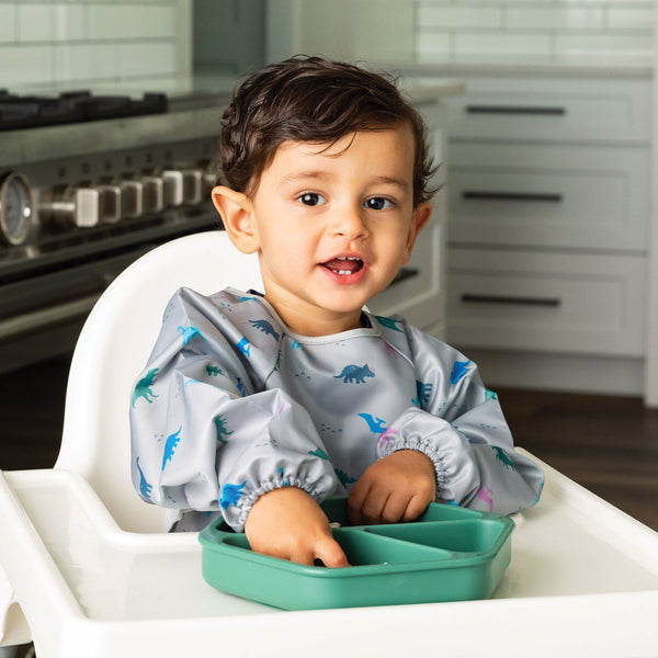 Tiny Twinkle - Silicone Suction Plate - Olive Green-Panda Kids and Baby