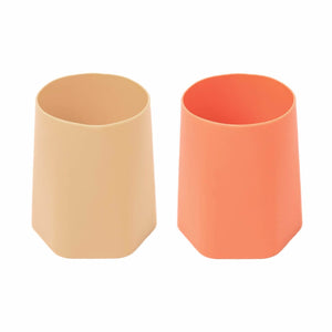 Tiny Twinkle - Silicone Training Cup 2PK - Sand/Coral-Panda Kids and Baby