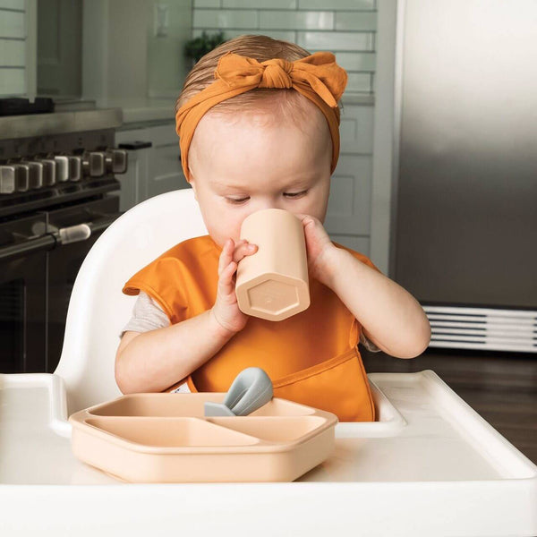 Tiny Twinkle - Silicone Training Cup 2PK - Sand/Coral-Panda Kids and Baby