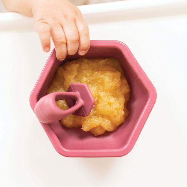 Tiny Twinkle - Silicone Training Utensils - Burgundy-Panda Kids and Baby