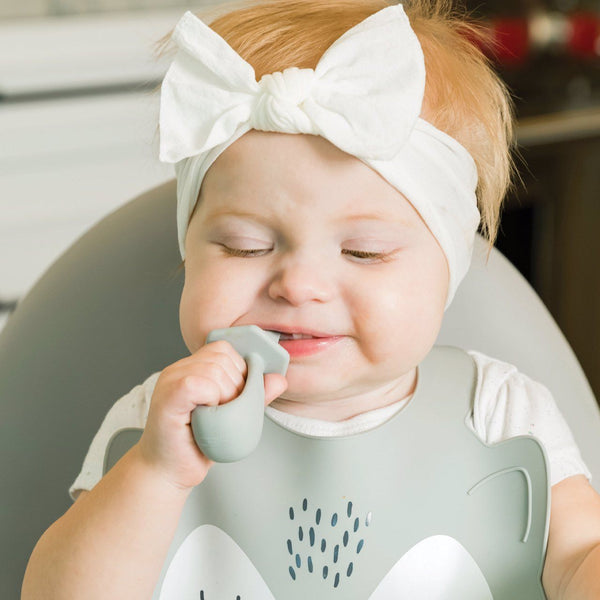 Tiny Twinkle - Silicone Training Utensils - Grey-Panda Kids and Baby