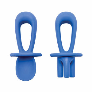 Tiny Twinkle - Silicone Training Utensils - Indigo-Panda Kids and Baby