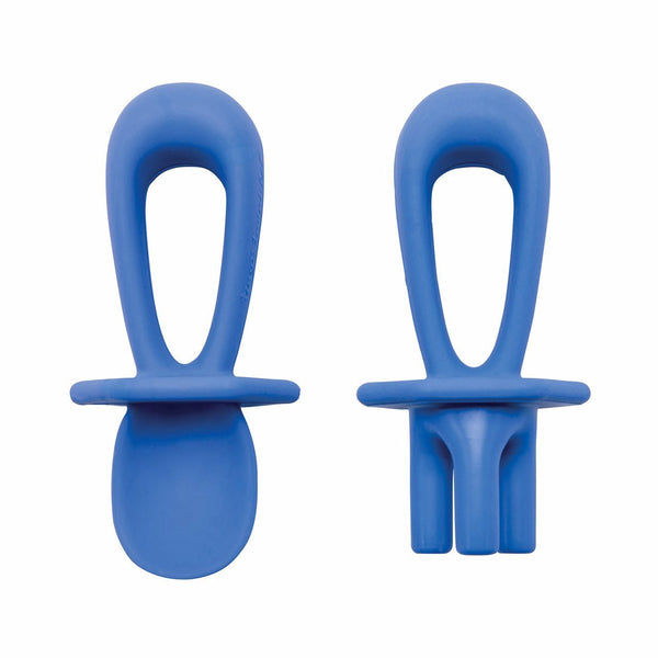 Tiny Twinkle - Silicone Training Utensils - Indigo-Panda Kids and Baby