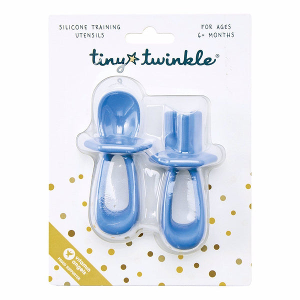 Tiny Twinkle - Silicone Training Utensils - Indigo-Panda Kids and Baby